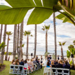 Tropical Wedding Altar with a waterfront view
