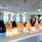 champagne bottles on ice