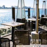 waterfront seating at restaurant